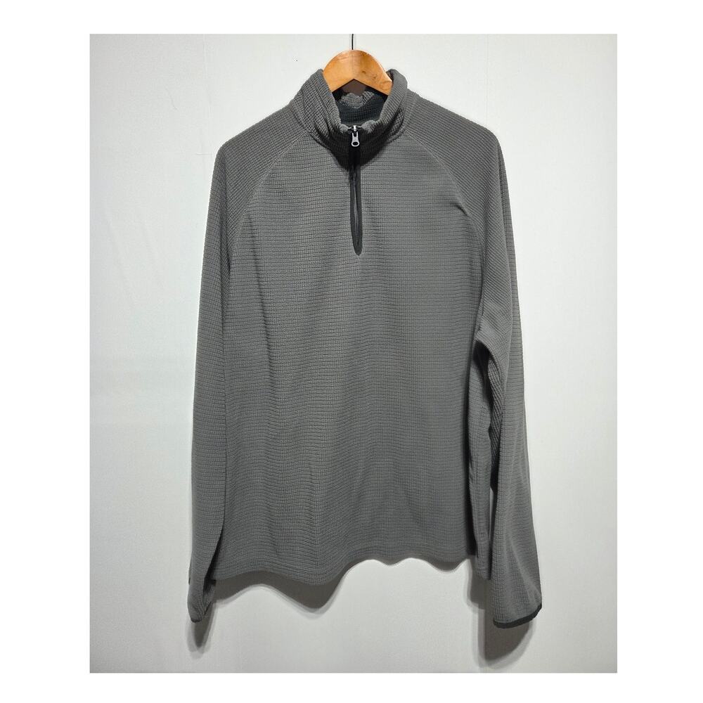 Weekendz Off Men's Gray Waffle Fleece Quarter Zip Pullover Size XXL